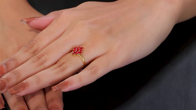 Premium Red Sapphire Solitaire Ring in 18K Vermeil YG Over Sterling Silver (Size 7.0) 1.00 ctw