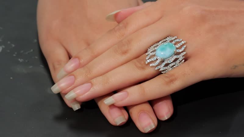 natural-green-larimar-and-multi-gemstone-9.35-ctw-ocean-embrace-ring-in-rhodium-over-sterling-silver-size-6.0
