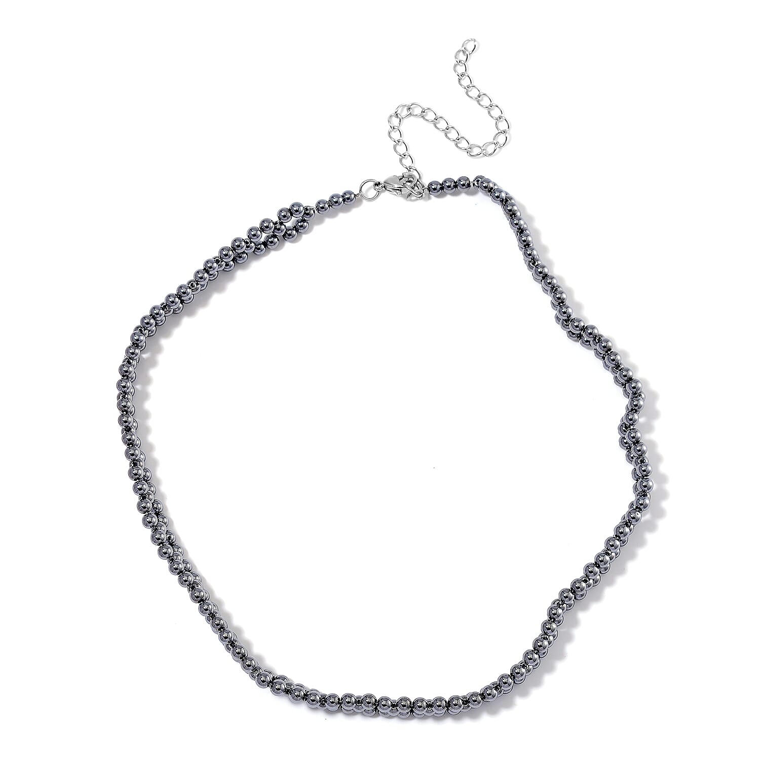 Terahertz Beaded 90.00 ctw Necklace in Stainless Steel 16.5-20.50 Inches