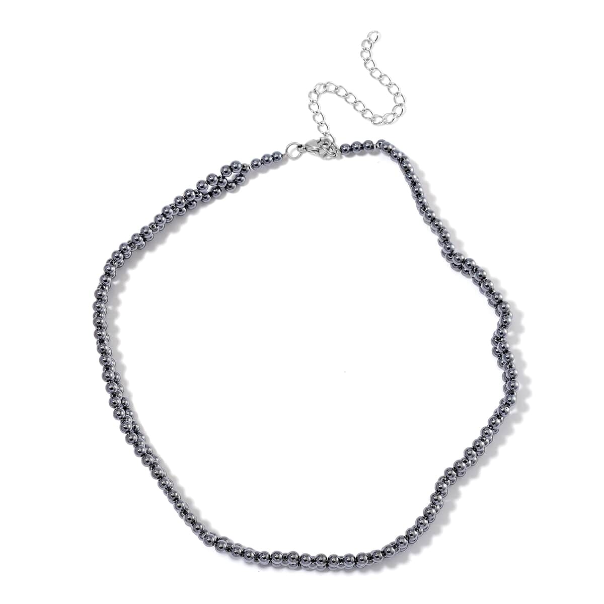 Terahertz Beaded 90.00 ctw Necklace in Stainless Steel 16.5-20.50 Inches image number 2