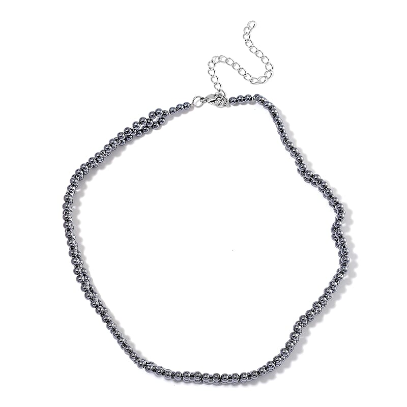 Terahertz Beaded 90.00 ctw Necklace in Stainless Steel 16.5-20.50 Inches