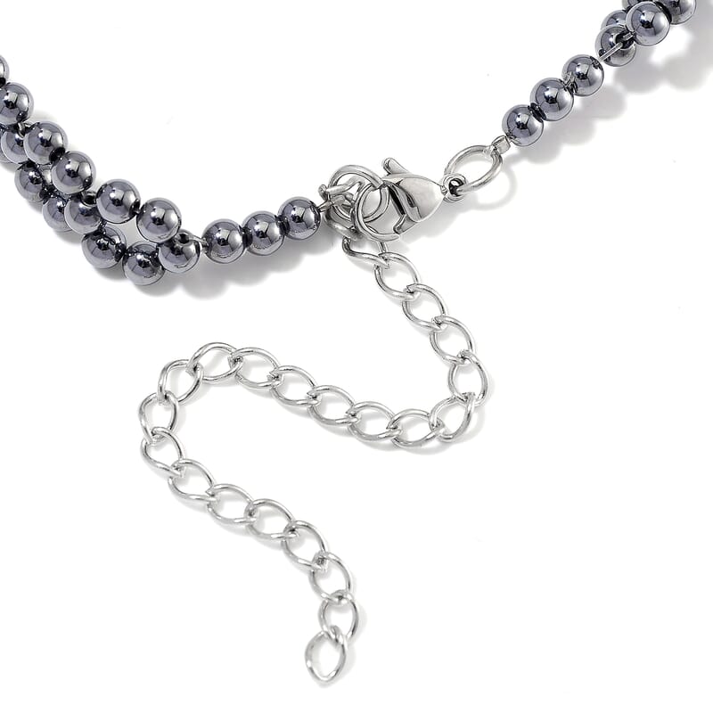 Terahertz Beaded 90.00 ctw Necklace in Stainless Steel 16.5-20.50 Inches