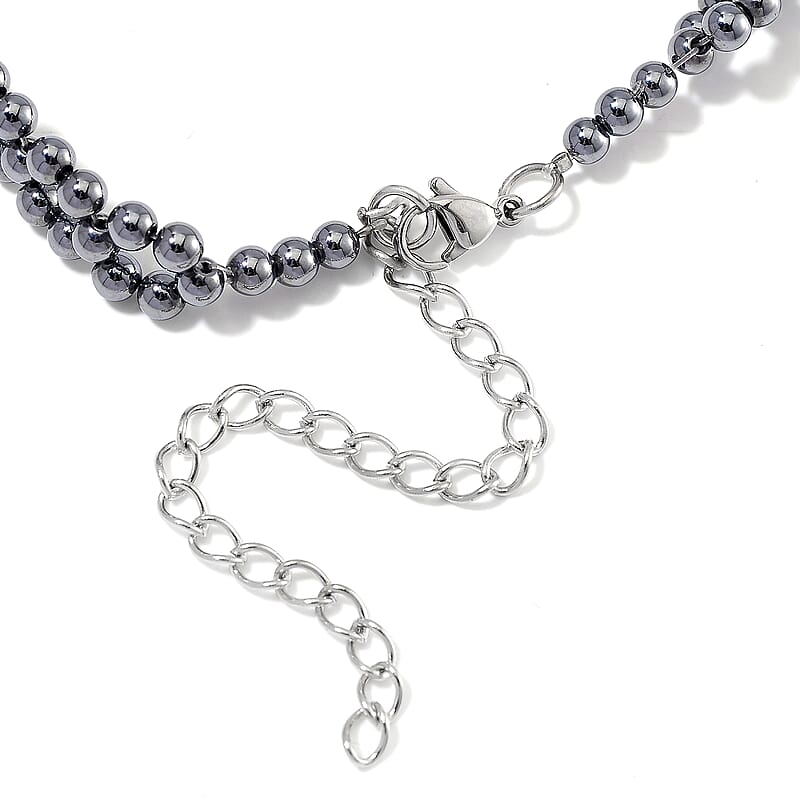Terahertz Beaded 90.00 ctw Necklace in Stainless Steel 16.5-20.50 Inches