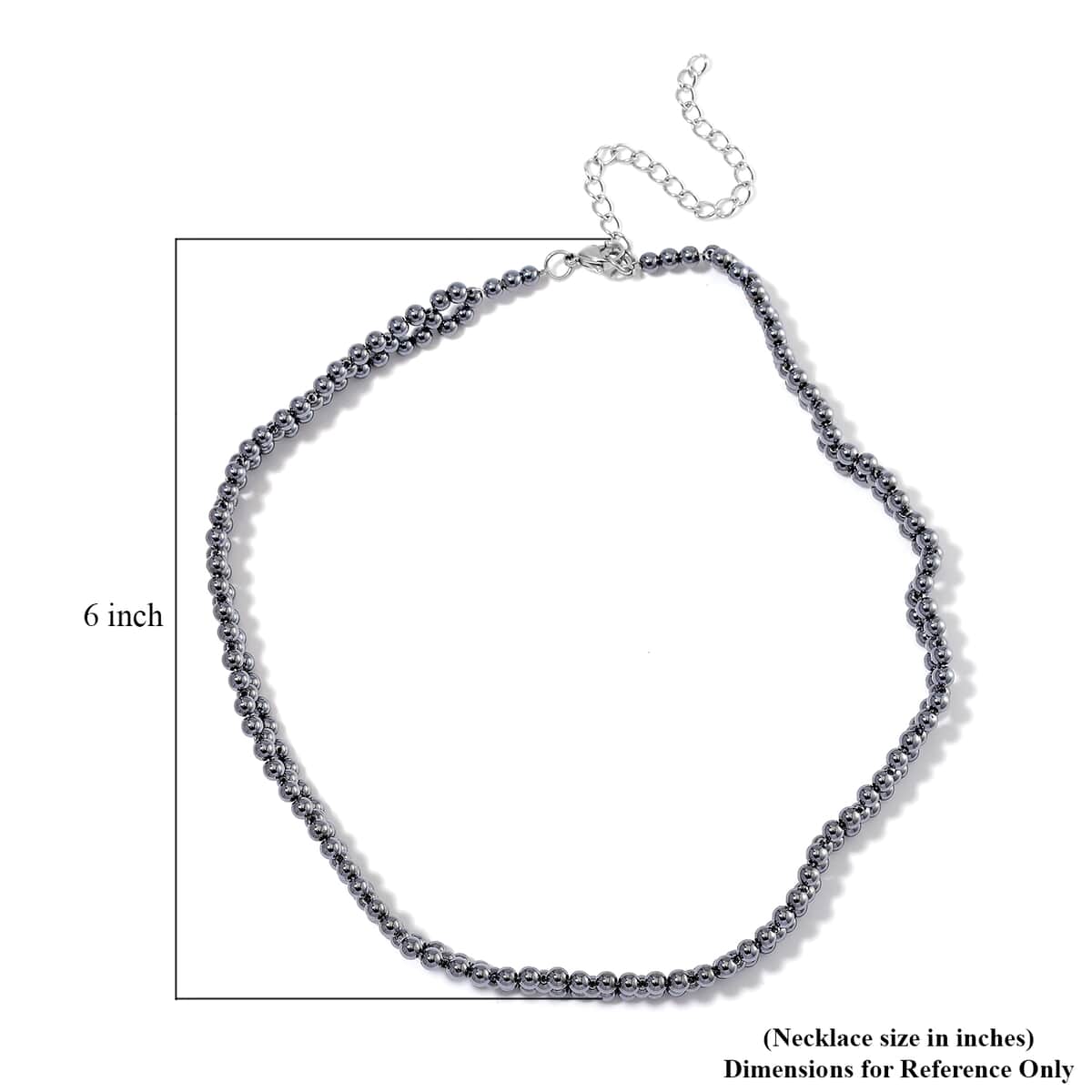 Terahertz Beaded 90.00 ctw Necklace in Stainless Steel 16.5-20.50 Inches image number 5