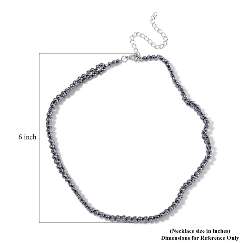Terahertz Beaded 90.00 ctw Necklace in Stainless Steel 16.5-20.50 Inches