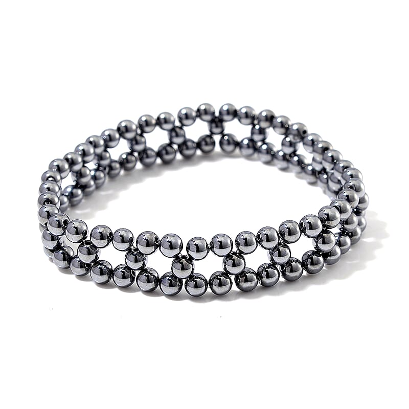 Terahertz 50.00 ctw 2 Row Beaded Stretch Bracelet