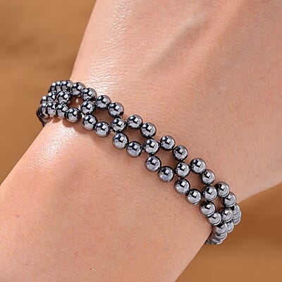 Terahertz 50.00 ctw 2 Row Beaded Stretch Bracelet