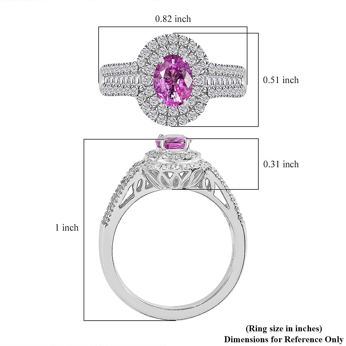 Certified & Appraised Rhapsody 950 Platinum AAAA Padparadscha Sapphire, Diamond (E-F, VS2) (01.78 cts) Ring (Size 5.0) (6.55 g) 1.75 ctw image number 5