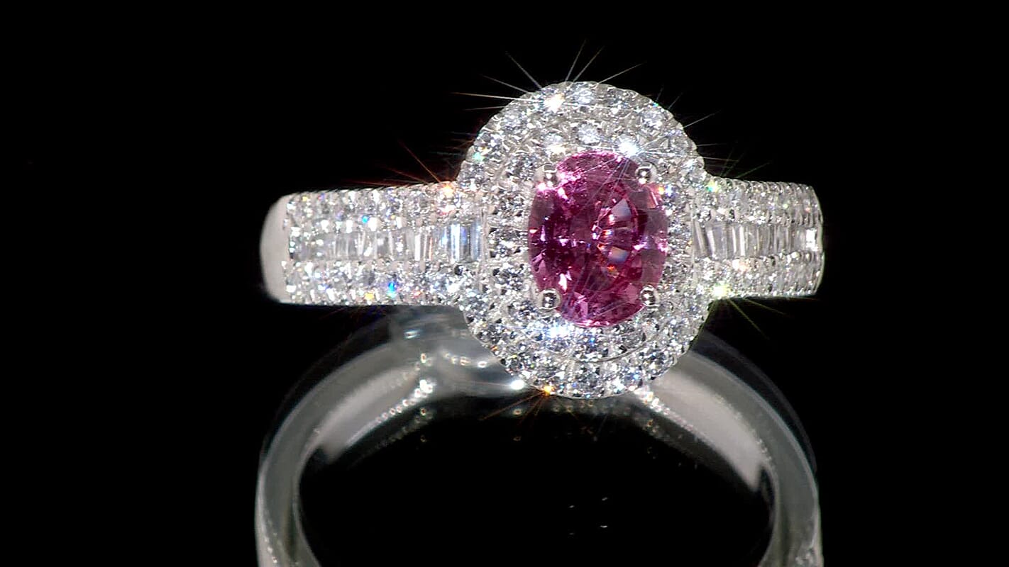 Doorbuster Certified & Appraised Rhapsody 950 Platinum AAAA Padparadscha Sapphire, Diamond (E-F, VS2) Ring (Size 10.0) (7 g) 1.73 ctw