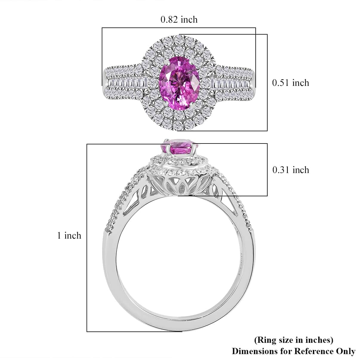Certified & Appraised Rhapsody AAAA Padparadscha Sapphire and E-F VS2 Diamond 1.75 ctw Ring in 950 Platinum (Size 6.0) 6.55 Grams image number 5