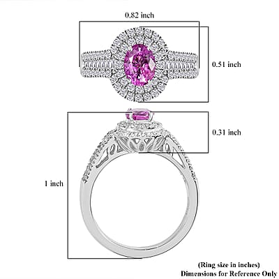 Certified & Appraised Rhapsody AAAA Padparadscha Sapphire and E-F VS2 Diamond 1.75 ctw Ring in 950 Platinum (Size 8.0) 6.55 Grams