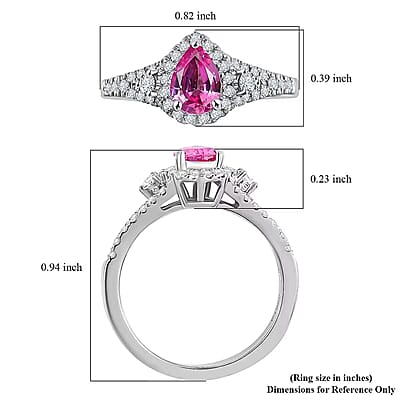 Certified & Appraised Rhapsody AAAA Padparadscha Sapphire and E-F VS2 Diamond 1.11 ctw Ring in 950 Platinum (Size 10.0) 4.75 Grams