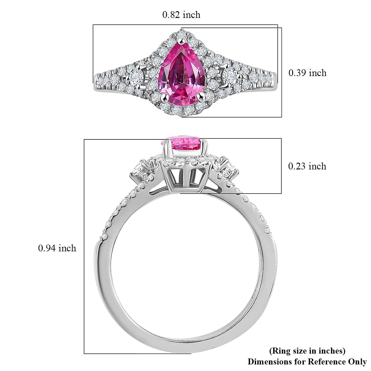 Certified & Appraised Rhapsody AAAA Padparadscha Sapphire and E-F VS2 Diamond 1.11 ctw Ring in 950 Platinum (Size 11.0) 4.75 Grams image number 5