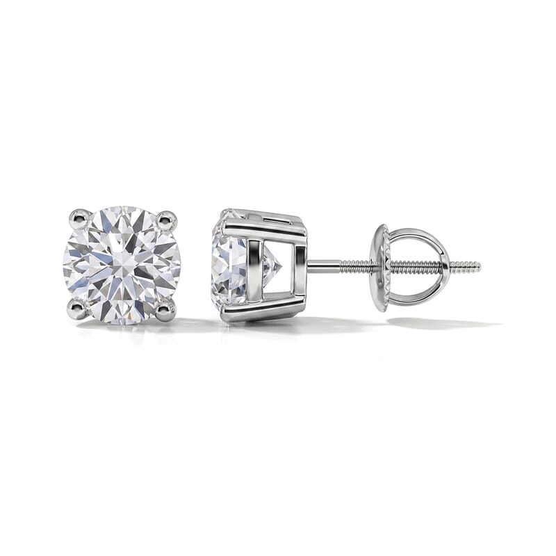 Luxuriant Lab Grown Diamond G SI1 1.00 ctw Solitaire Stud Earrings in 14K White Gold