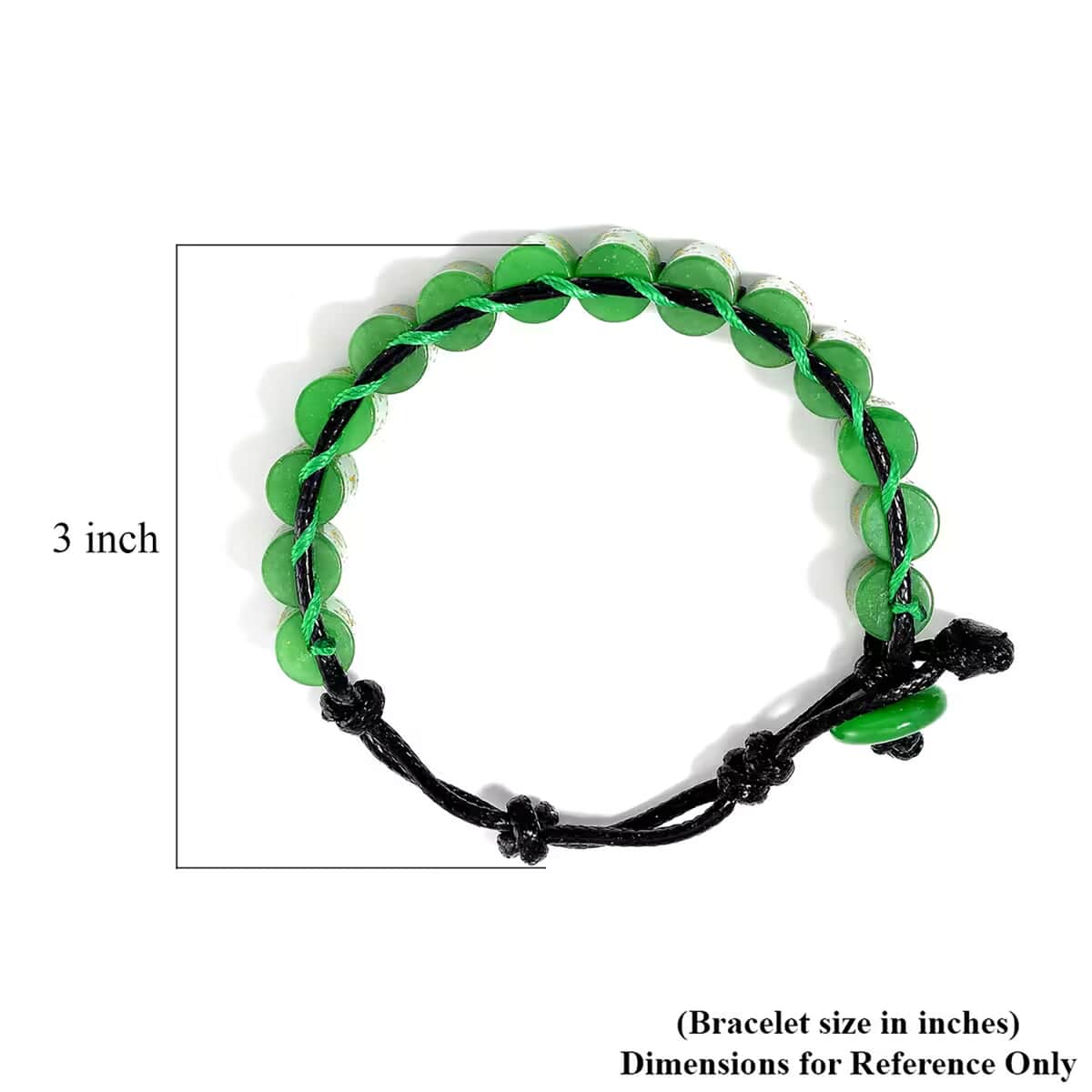 Green Jade (D) 215.00 ctw Fengshui Prayer Wheel Cord Bracelet (6.0-9.0In) image number 8