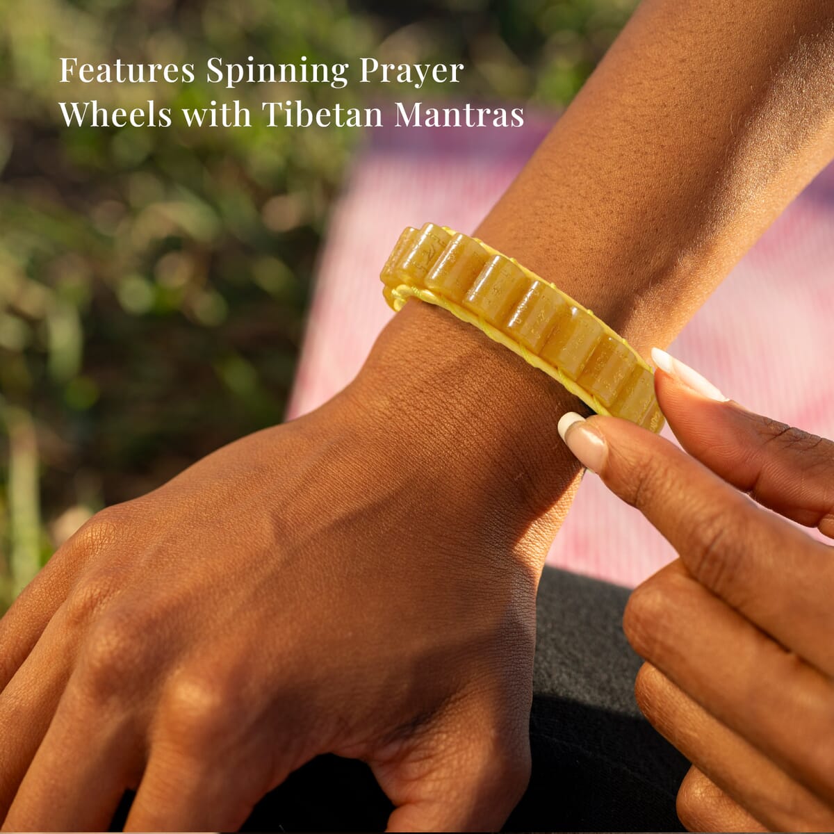 Yellow Jade (D) 215.00 ctw Prayer Wheel Cord Bracelet (6.0-9.0In) image number 6