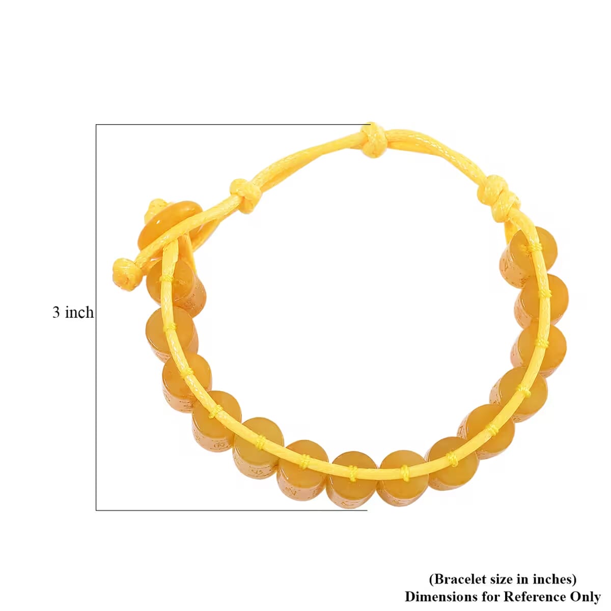 Yellow Jade (D) 215.00 ctw Prayer Wheel Cord Bracelet (6.0-9.0In) image number 8