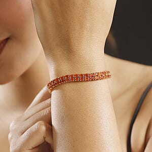 AAA Buriti Fire Opal 7.40 ctw Sunfire Cascade Bracelet in 18K Vermeil Yellow Gold Over Sterling Silver (7.25 In)