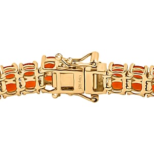 AAA Buriti Fire Opal 7.40 ctw Sunfire Cascade Bracelet in 18K Vermeil Yellow Gold Over Sterling Silver (7.25 In)