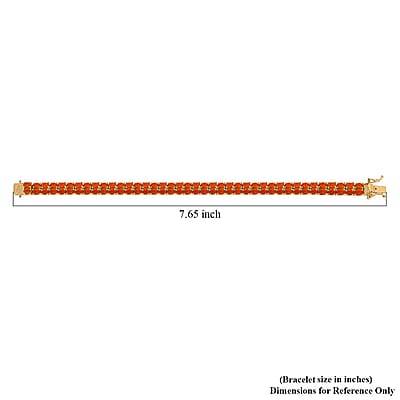 AAA Buriti Fire Opal 7.40 ctw Sunfire Cascade Bracelet in 18K Vermeil Yellow Gold Over Sterling Silver (7.25 In)