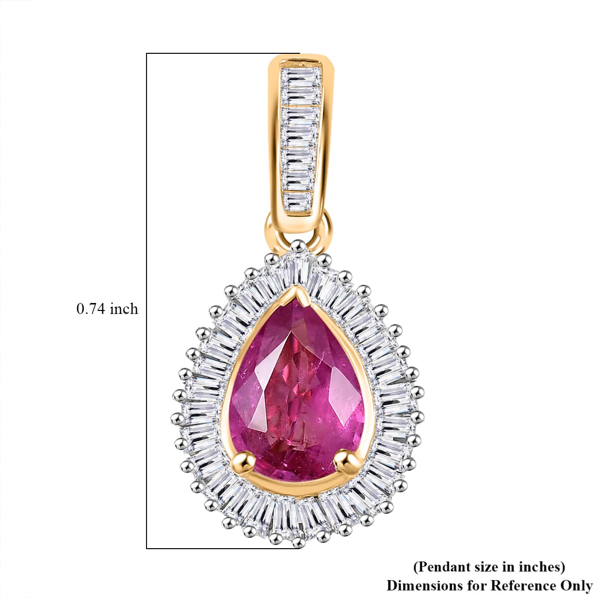 Certified & Appraised Luxoro AAA Padparadscha Sapphire and G-H I2 Diamond 1.25 ctw Pendant in 14K Yellow Gold image number 5