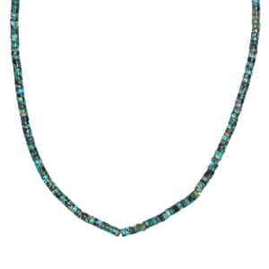 Royston Turquoise 50.00 ctw Chips Necklace in Rhodium Over Sterling Silver 18-20 Inches