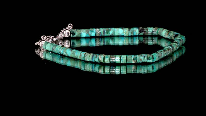Royston Turquoise 17.00 ctw Chips Bracelet in Rhodium Over Sterling Silver (7.25-9.25In)