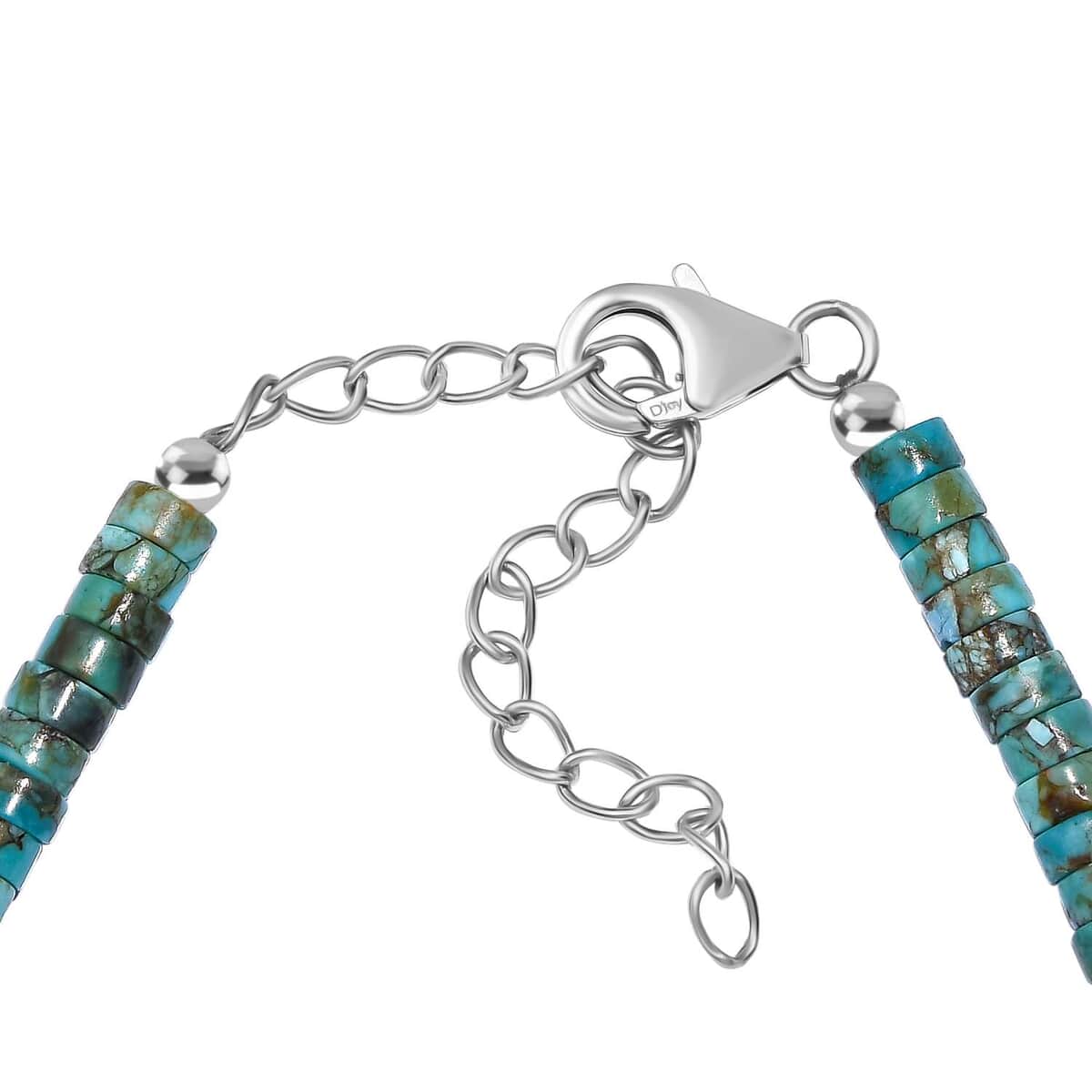 Royston Turquoise 17.00 ctw Chips Bracelet in Rhodium Over Sterling Silver (7.25-9.25In) image number 3