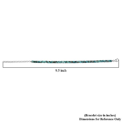 Royston Turquoise 17.00 ctw Chips Bracelet in Rhodium Over Sterling Silver (7.25-9.25In)