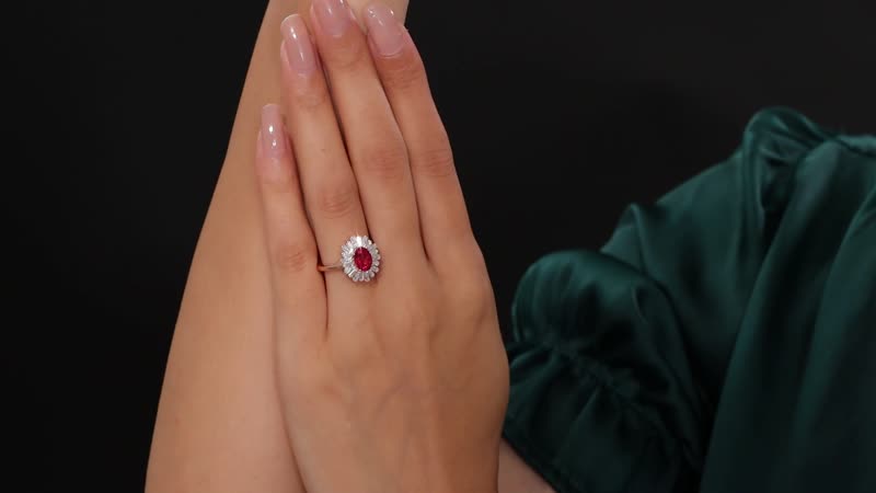 Premium Lab Created Bixbite, Moissanite Ring in 18K Vermeil RG Over Sterling Silver (Size 10.0) 1.90 ctw