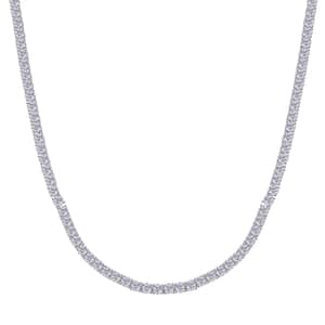 Doorbuster Moissanite and Yellow Sapphire 37.50 ctw Necklace with Sun & Moon Lock in Rhodium Over Sterling Silver 18 Inches