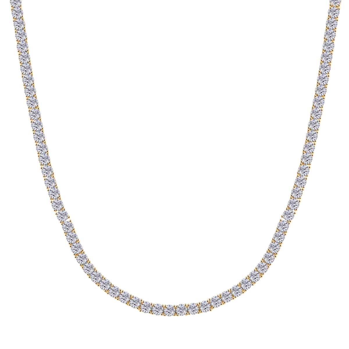 Doorbuster Moissanite and Yellow Sapphire 38.50 ctw Necklace with Sun & Moon Lock in 18K Vermeil Yellow Gold Over Sterling Silver 18 Inches image number 0