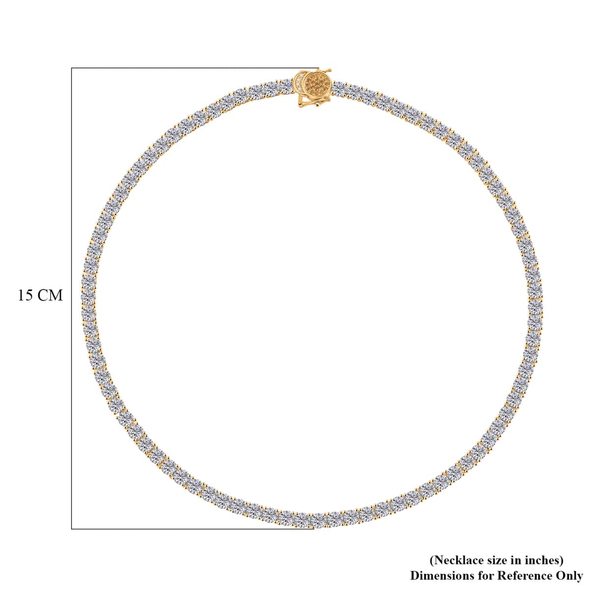 Doorbuster Moissanite and Yellow Sapphire 38.50 ctw Necklace with Sun & Moon Lock in 18K Vermeil Yellow Gold Over Sterling Silver 18 Inches image number 4