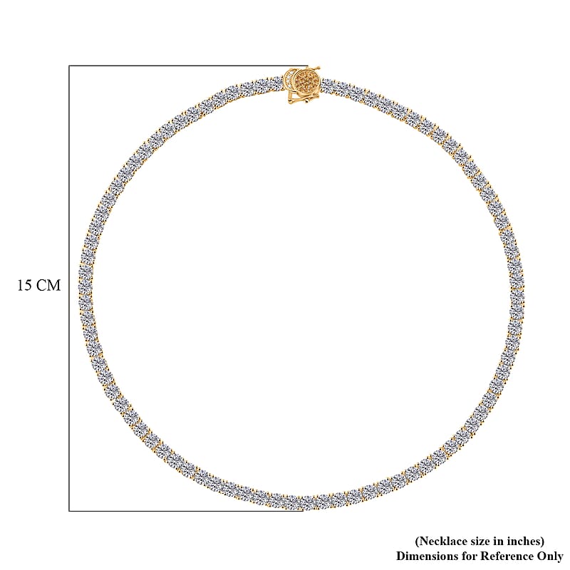 Moissanite and Yellow Sapphire 38.50 ctw Necklace with Sun & Moon Lock in 18K Vermeil Yellow Gold Over Sterling Silver 18 Inches