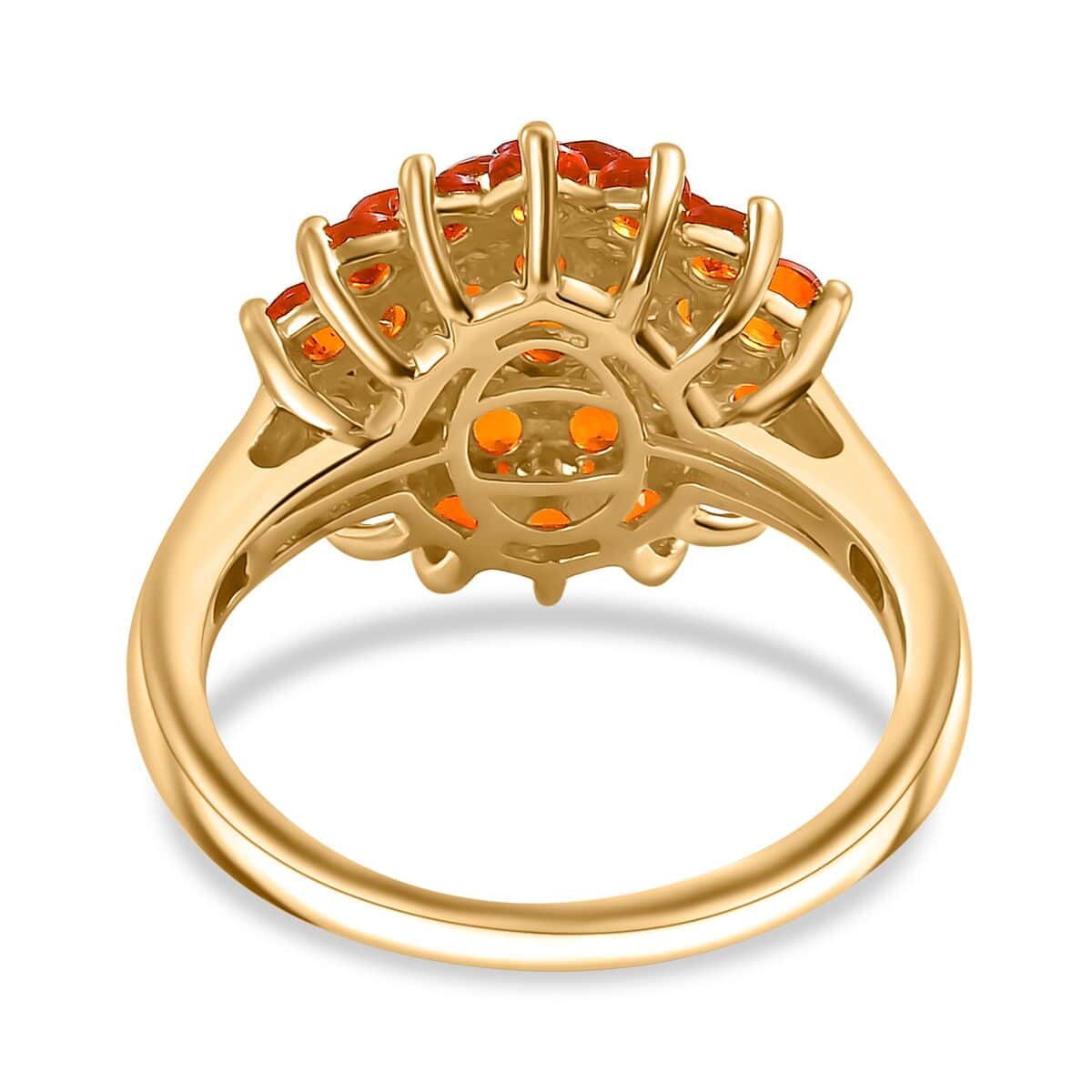 AAA Buriti Fire Opal 1.50 ctw Blossom Floral Ring in 18K Vermeil Yellow Gold Over Sterling Silver (Size 7.0) image number 4