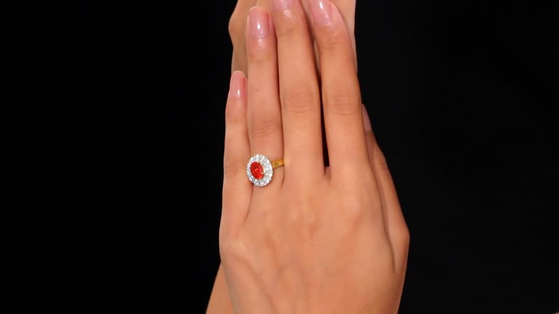 AAA Buriti Fire Opal and Moissanite 1.60 ctw Radiant Sunset Ring in 18K Vermeil Yellow Gold Over Sterling Silver (Size 10.0) (Del. in 10-12 Days)