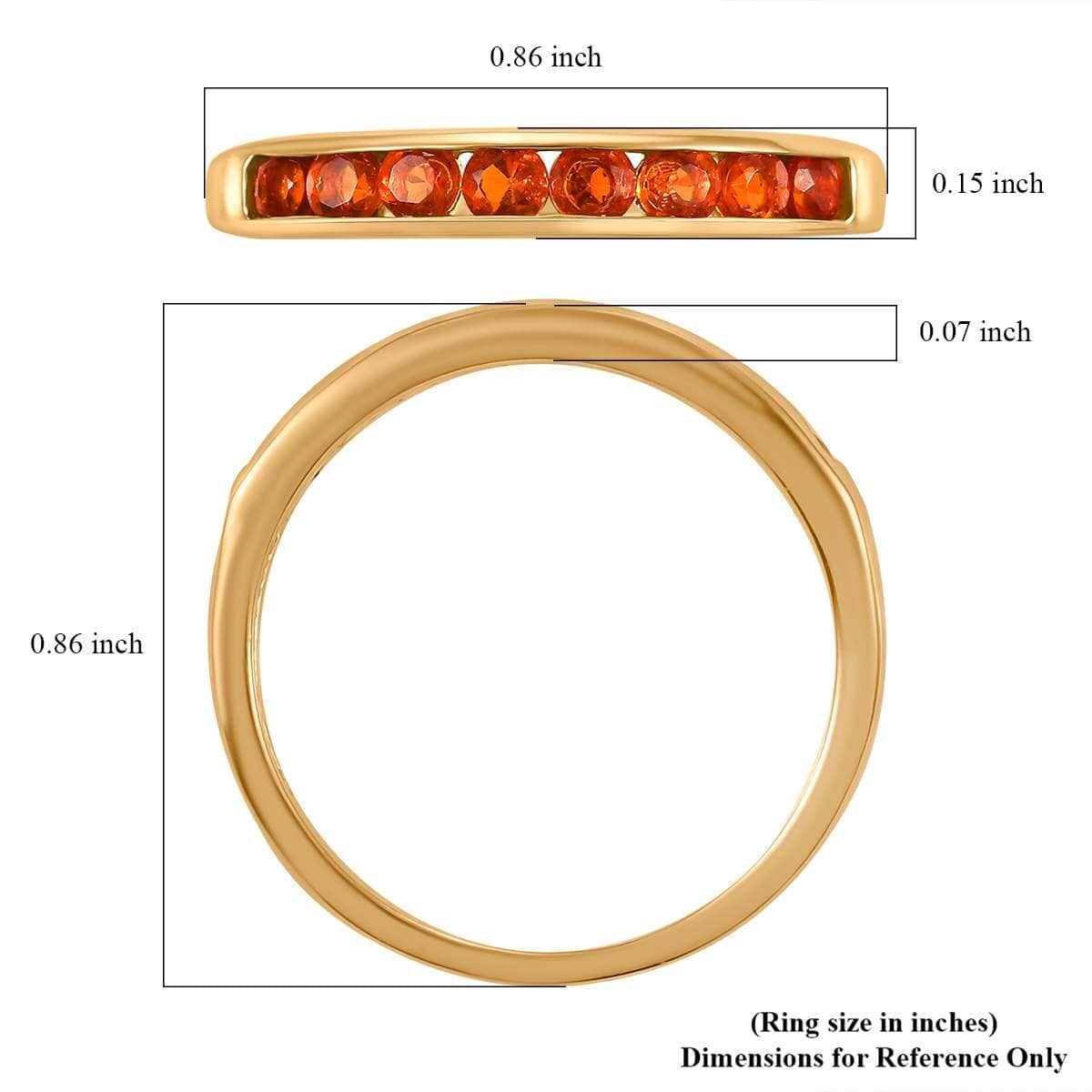 Crimson Fire Opal Half Eternity Band Ring in 18K Vermeil YG Over Sterling Silver (Size 10.0) 0.50 ctw image number 5