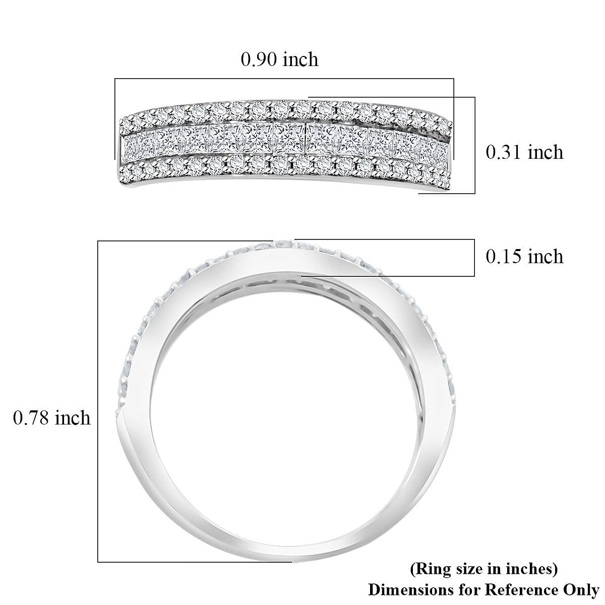 Diamond 1.00 ctw Ring in 14K White Gold (Size 10.0)