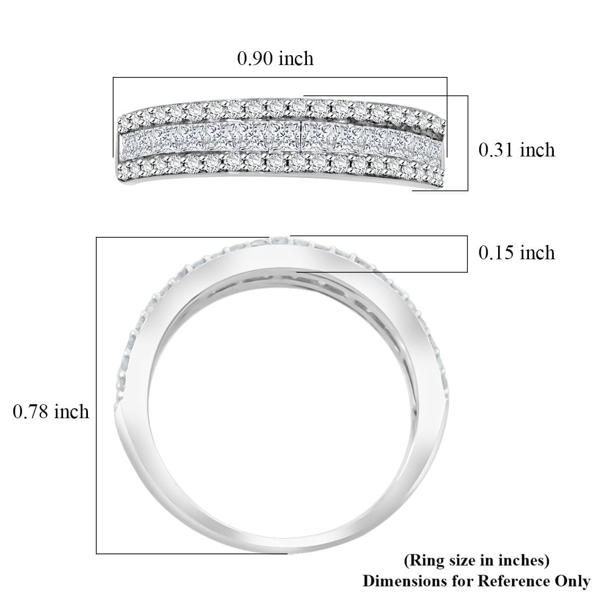Diamond 1.00 ctw Ring in 14K White Gold (Size 8.5) image number 4