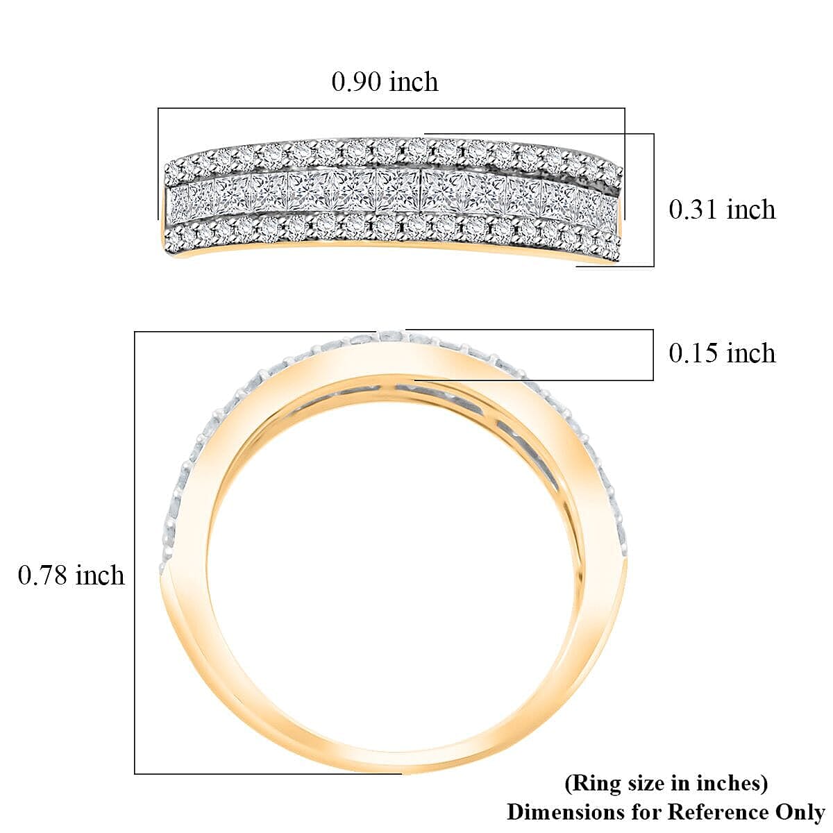 Diamond 1.00 ctw Ring in 14K Yellow Gold (Size 6.5) image number 4