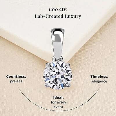 Luxuriant Lab Grown Diamond G-H SI 1.00 ctw Solitaire Pendant without Chain in 14K White Gold
