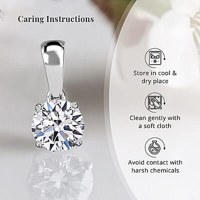 Luxuriant Lab Grown Diamond G-H SI 1.00 ctw Solitaire Pendant without Chain in 14K White Gold