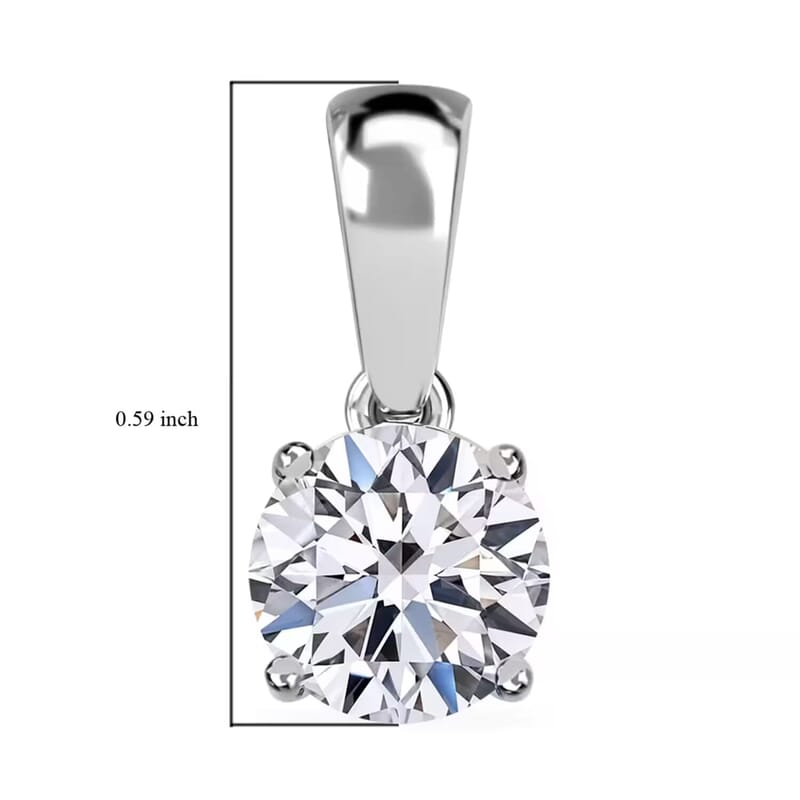 Luxuriant Lab Grown Diamond G-H SI 1.00 ctw Solitaire Pendant without Chain in 14K White Gold