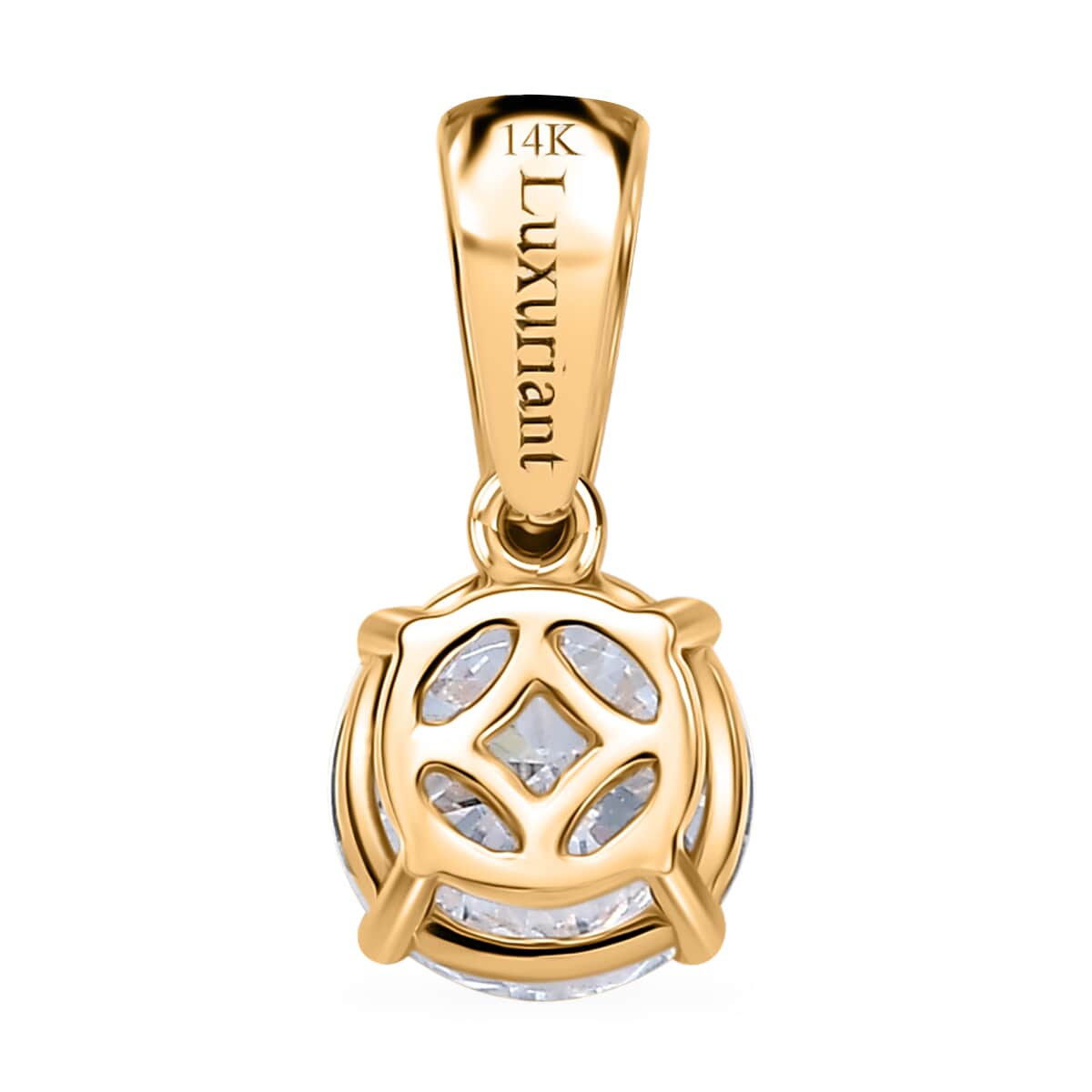 Luxuriant Lab Grown Diamond SI 1.00 ctw Solitaire Pendant in 14K Yellow Gold image number 4