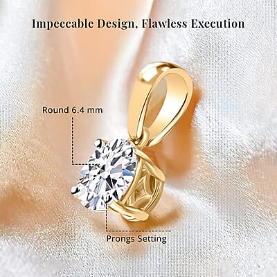 Luxuriant Lab Grown Diamond G-H SI 1.00 ctw Solitaire Pendant without Chain in 14K Yellow Gold