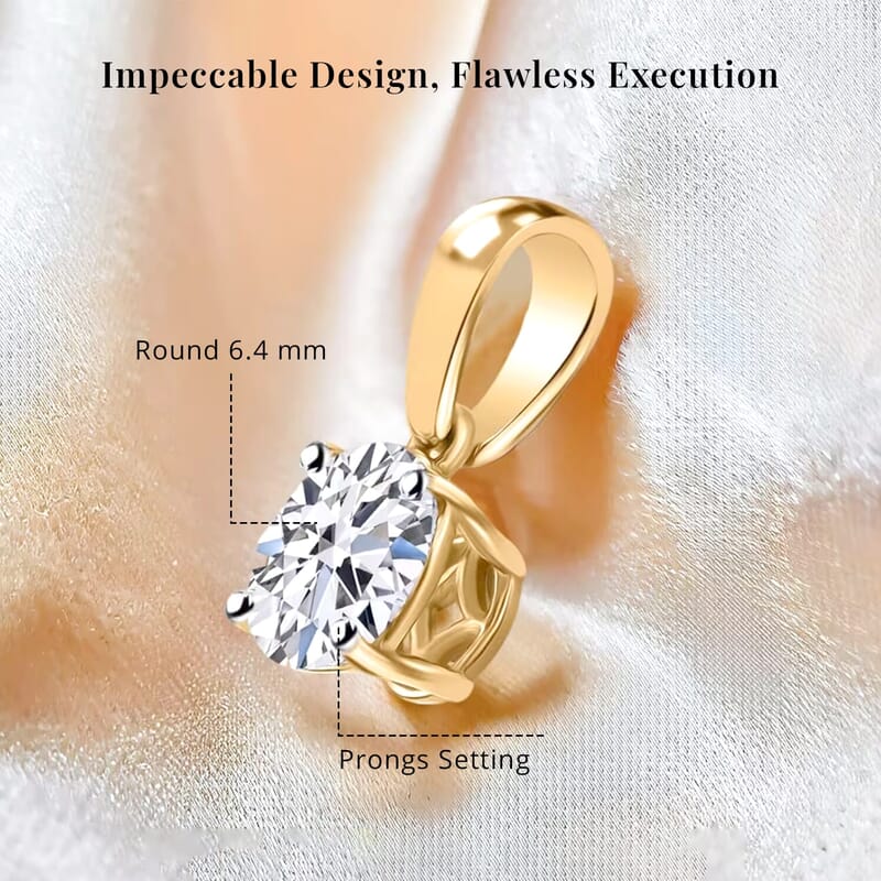Luxuriant Lab Grown Diamond G-H SI 1.00 ctw Solitaire Pendant without Chain in 14K Yellow Gold