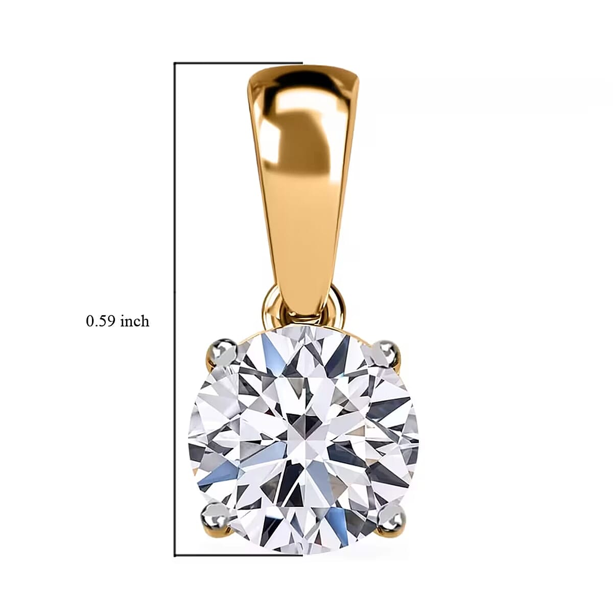 Luxuriant Lab Grown Diamond G-H SI 1.00 ctw Solitaire Pendant without Chain in 14K Yellow Gold image number 9