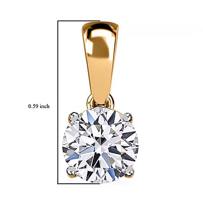 Luxuriant Lab Grown Diamond G-H SI 1.00 ctw Solitaire Pendant without Chain in 14K Yellow Gold