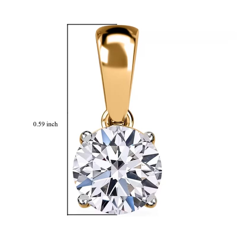 Luxuriant Lab Grown Diamond G-H SI 1.00 ctw Solitaire Pendant without Chain in 14K Yellow Gold