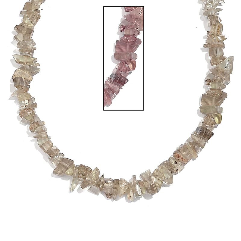 Turkizite 280 ctw Chips Necklace in Rhodium Over Sterling Silver 18-20 Inches